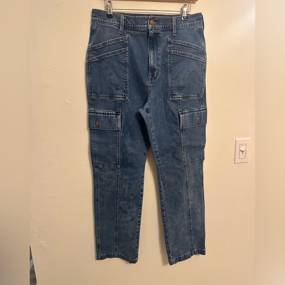Madewell Denim - Madewell Women's 90’s‎ straight cargo Blue Straight Leg Jeans size 30